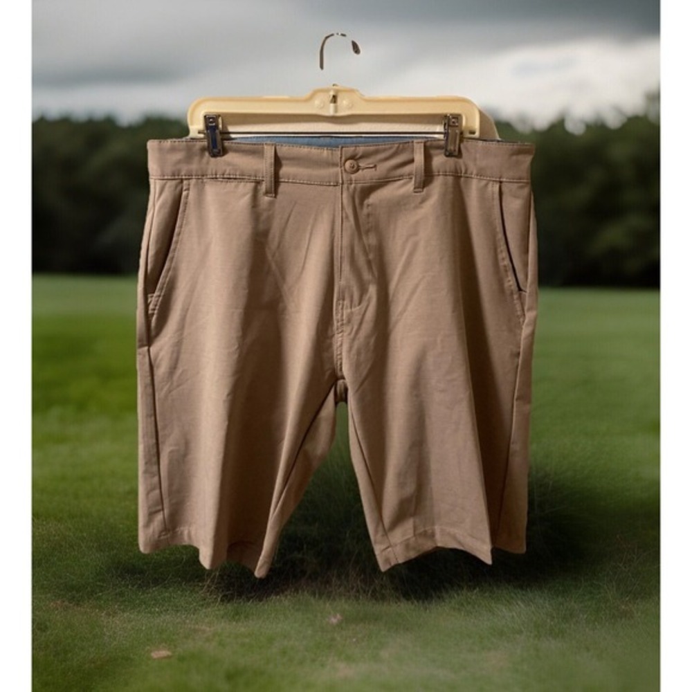 Burnside‎ Men Shorts Sz 36 Chino Khaki Beige Golf Pockets Inseam 11"